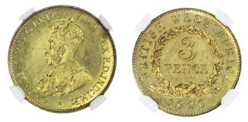 1920 Kings Norton British West Africa Threepence Specimen NGC SP65
