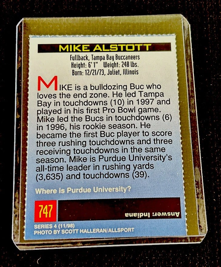 MIKE ALSTOTT RARE 1998 Sports Illustrated SI for Kids Tampa Bay Buccaneers - Image 2 of 2