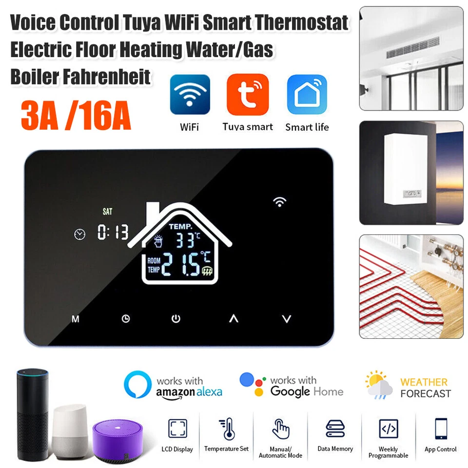 Tuya WiFi Smart Thermostat Raumthermostat Heizungssteuerung Fußbodenheizung 220V - Bild 3 von 4