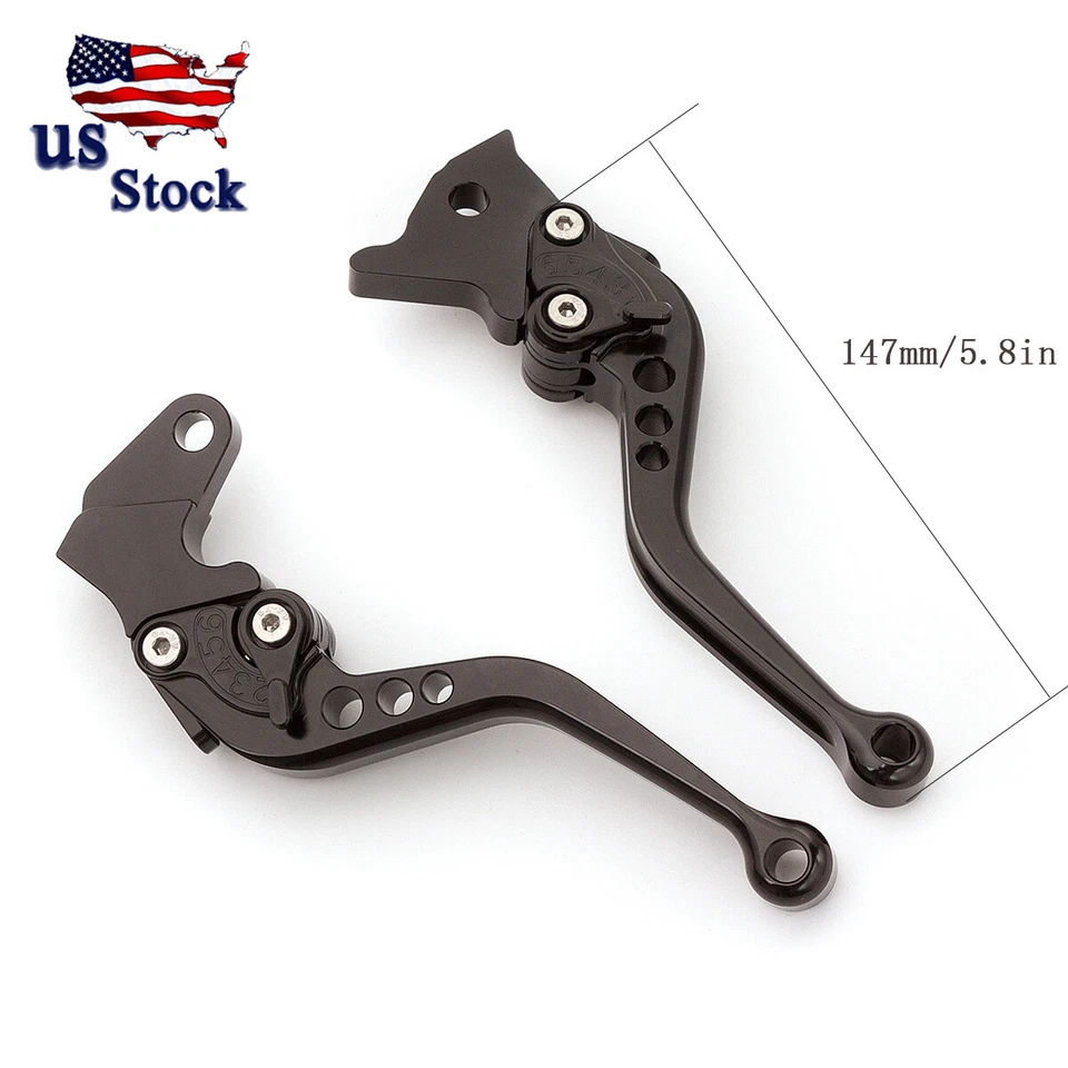 Palancas de freno de embrague CNC negras para Honda CBR1000RR/FIREBLADE 04 05-2007 2005 2006 Foto 2 de 4