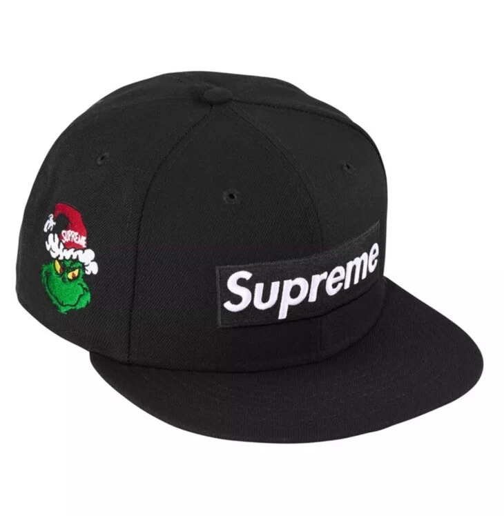 CHAPEAU SUPREME GRINCH BOX LOGO NEW ERA TAILLE 7 1/4 NOIR livraison rapide et gratuite ?