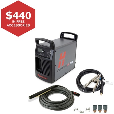 Hypertherm Powermax 65 SYNC Plasma Cutter w/ CPC Port, 50' Machine Torch 083350