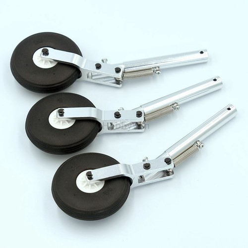 150mm Alum Spring Shock Absorb Landing Gear 5mm Recording with PU Tyre Ø55x15mm - Picture 11 of 12