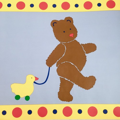 Wallpaper Border By Village Teddy Bear Ball Duck Toy Nursery Wallpaper Blue - Picture 3 of 5