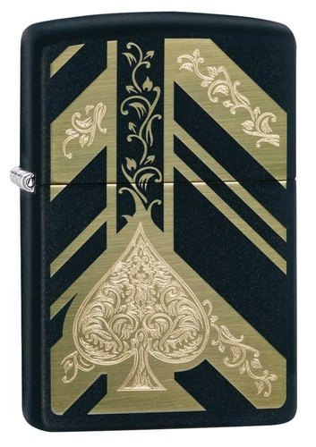 Zippo Windproof Lighter With Engraved Ace Of Spades, 29998, New In Box