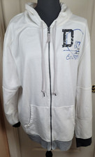 DKNY Jeans Sweatshirt White Zippered XXL