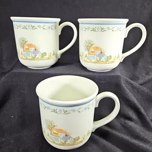 Lenox Village Dinnerware Mugs Set of 3 1995 Tea Coffee Cups Variety Store