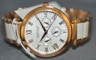 Caravelle Ladies Chronograph White Dial Stainless Steel & Ceramic Watch 44N108