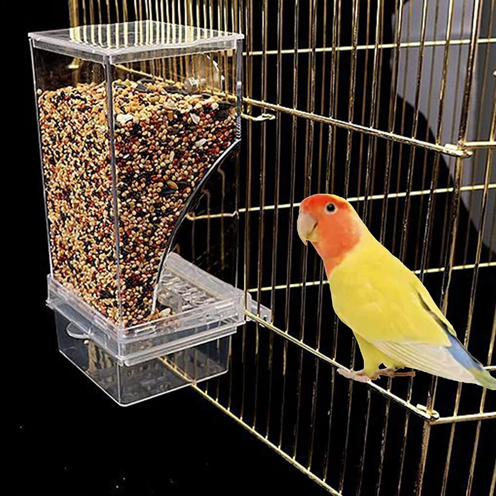 Bird Cage Automatic Water Bottle Drinker Parrot Food Hanging Dispenser Feeder