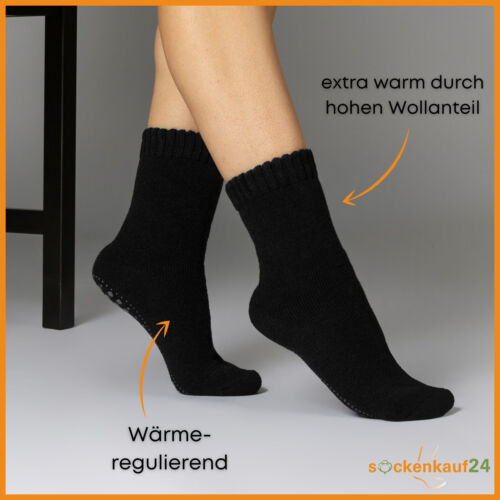 2 | 4 | 6 Paar ABS Socken Herren Damen Anti Rutsch Socken Wolle Stoppersocken - Bild 9 von 36