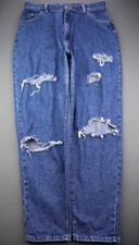 Vintage Women's Lee Mom Jeans High Waist USA Made Distressed Size 16M (32x29)