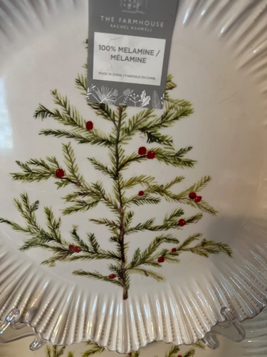 "Juego de platos de cena de melamina de 11"" The Farmhouse by Rachel Ashwell Christmas Tree" - Imagen 3 de 3
