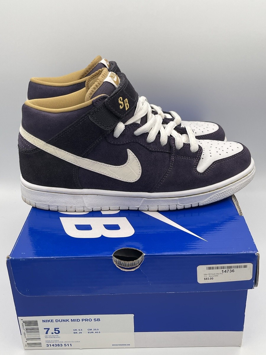 Size 7.5 - Nike SB Dunk Mid Pro Purple 314383-511 | eBay