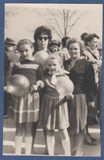 Beautiful women with girls in the parade Soviet Vintage Photo USSR
