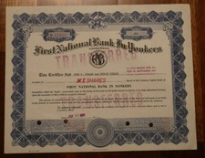 First National Bank in Yonkers. Au Ausgestellt auf den Namen John S. Kulacz 1961