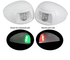 MARINE BOAT GREEN STARBOARD RED PORTSIDE LED NAVIGATION LIGHT HORIZONTAL MOUNT
