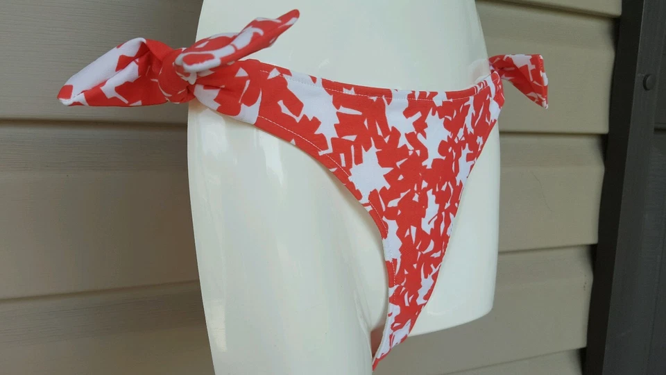 RACHEL PALLY MALIBU BIKINI SWIM TIE BOTTOMS APRICOT BONSAI ORANGE SMALL NEW! $37 — 第 3/4 张图片