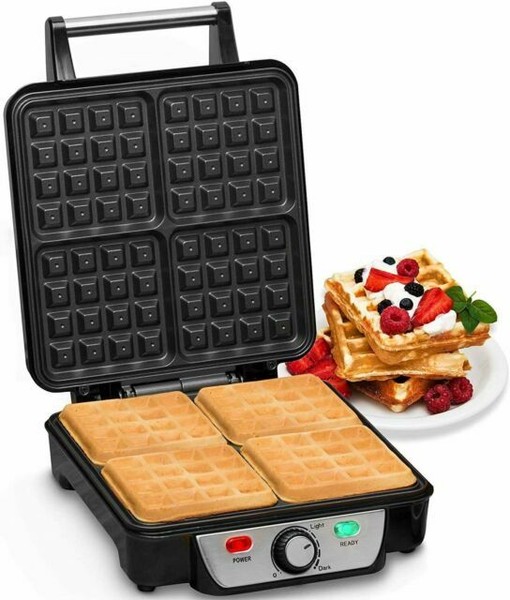 Andrew James Quad Belgian Waffle Maker 1100W Silver Compra online en eBay