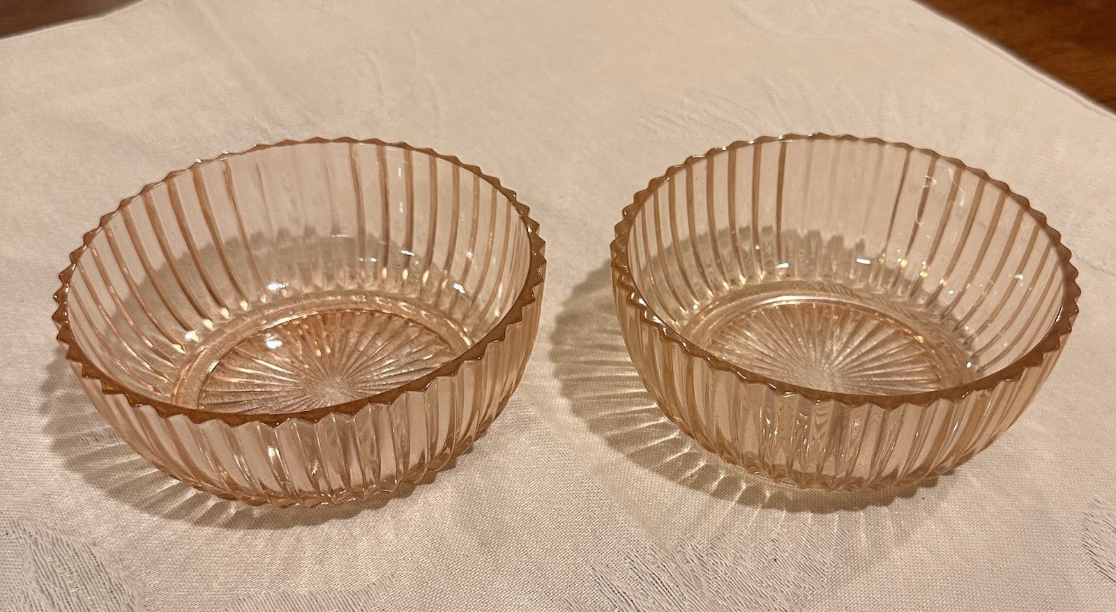 Anchor Hocking Queen Mary Pink Depression Glass Bowls 4.5