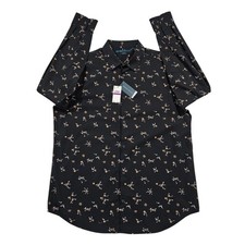 Las mejores ofertas en Negro Floral Casual con Botones camisas