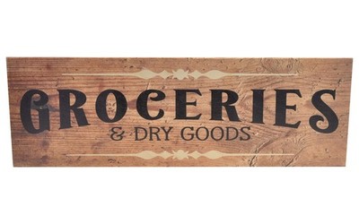 Groceries Wood Rustic Style Wall Décor Sign