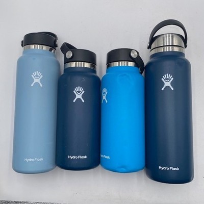 Hydro Flask Wide Mouth Water Bottle Lot 40oz 32oz Blue Stainless