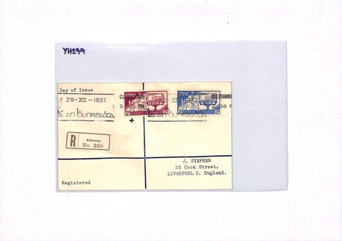 Ireland EIRE 1937 FDC *CONSTITUTION* Kilkenny Registered First Day Cover YH299 - Picture 6 of 14