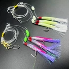 1 Packs Daylight 3 Hook Size 2/0 Fishing Mackerel Feathers Lures Sea Pollack