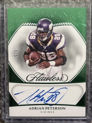 2025 Panini Flawless All Pro Ink Adrian Peterson Auto /5 Emerald