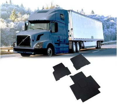 Semi Truck Black Floor Mats Liners Compatible w/ VNL & VT Series - 3 Pcs Set