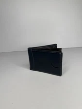 Serman Brands Wallet Navy RFID Blocking Slim Bifold Leather Minimalist NEW$30
