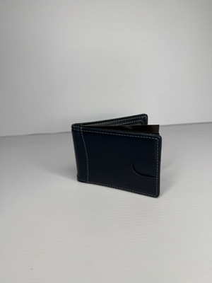 Serman Brands Wallet Navy RFID Blocking Slim Bifold Leather Minimalist NEW$30