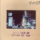 Vintage 35mm Slide Hong Kong Nathan Road Kowloon Night City Neon Signs 1960s