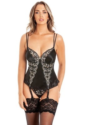 Sulis Silk Selene schwarz Seide & Spitze weich baskisch Dessous Made in England