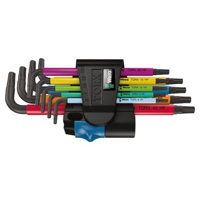 Wera L Key Torx Holding Function 9 Pc Key Set - Multi Colour TX8-TX40 (024179)