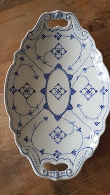 Porzellan Schale Brotschale Indisch-Blau Kornblume Porzellanfabrik Kalk Eisenber