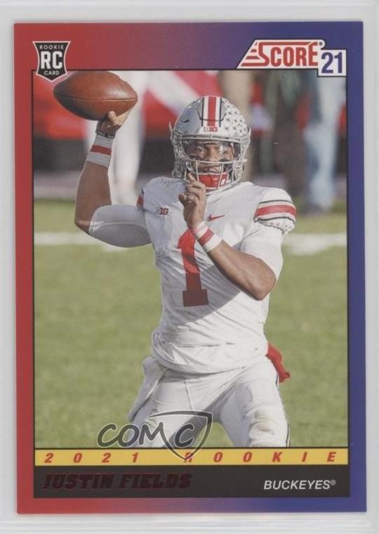 2021 Score 1991 Throwback Rookies Red Justin Fields #TB2 RC 18f5