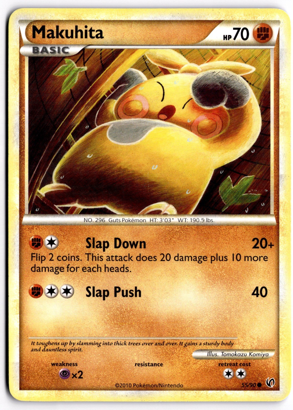 Pokemon TCG Makuhita 55/90 Undaunted Common LP