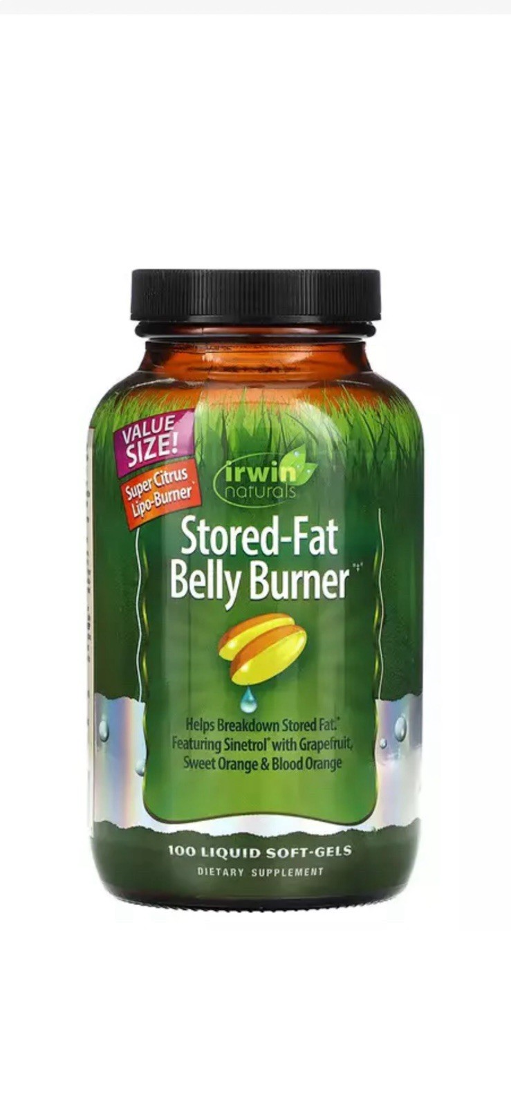 Irwin Naturals, Stored-Fat Belly Burner 100 Liquid Soft-Gels Fast Fresh UK Stock