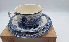 Johnson Bros.Tea Cup Saucer  Old Britain Castles Blue White Bread Butter Plate