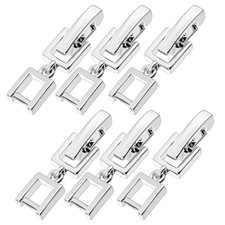 6Pcs Necklace Extender Silver Foldover Silver Jewelry Clasps Necklace Stacker...