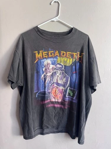 Thrashed Megadeth Ultra Rage Vintage Brockum Rust in Peace t 1990s vintage concert t-shirt, vintage, single stitch, B+ condition