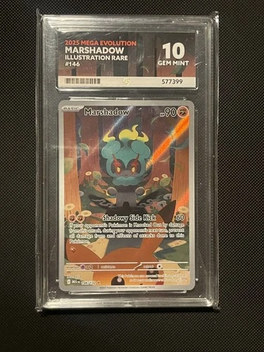Pokémon TCG Marshadow 146/132 ME01 Rare Mega Evolutions Ace Grade 10