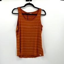 Prana Foundation Scoop Neck Tank Top - Copper Heather Stripe - Small - NWT