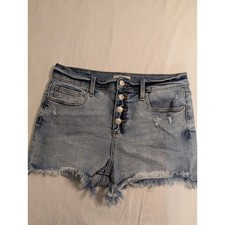 Sneak Peek Womens Light Wash Distressed Button Fly Denim Shorts SP-S7474 Size L