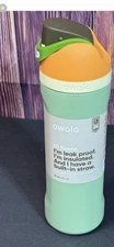 NWT~Owala Green and Orange Insulated Water Bottle 24 Oz