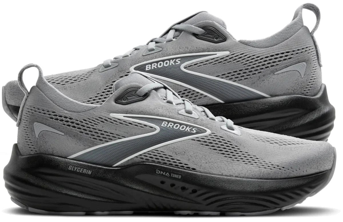 Brooks Glycerin 19 Running Shoes Mens 12 EE Gray Mesh Athletic Trainers Brooks Mens Glycerin 19 Fitness Trainer Athletic and  main image 4