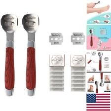 2-Pack Stainless Steel Callus Shaver Set with 20 Blades - Professional Foot Care