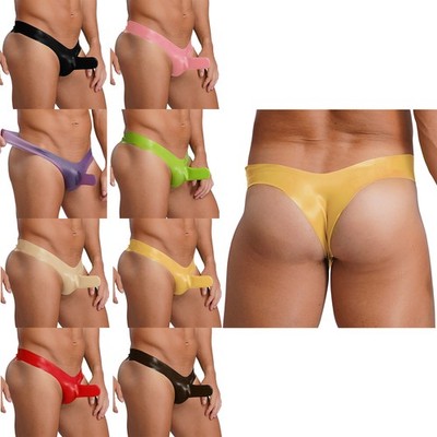  Men Latex Thong Sheath Bulge V-shape Elastic Briefs Underwear Nightwear Raves