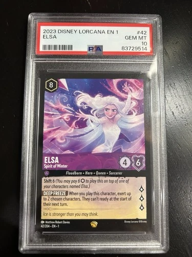 Disney Lorcana First Chapter Elsa #42 Spirit of Winter PSA 10